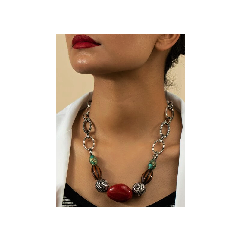 Collier ethnique 'RED PEARL'  - 2