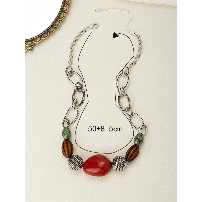 Collier ethnique 'RED PEARL'  - 5