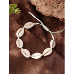 bracelet en coquillages cauris blancs