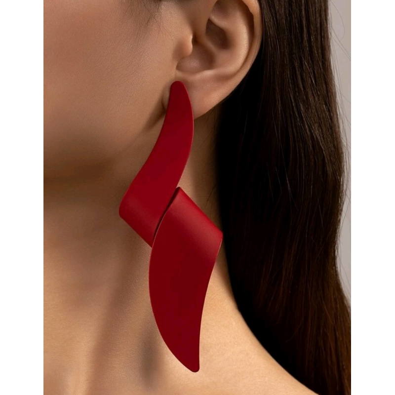 Boucles d'oreilles fantaisies rouge Spirale