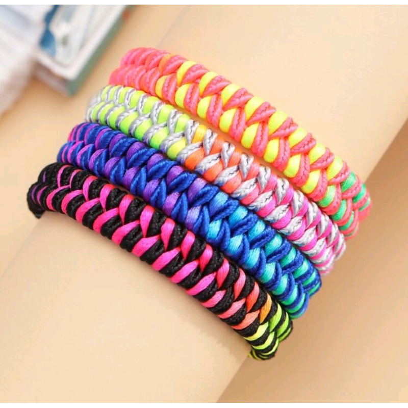 ensemble de bracelets tressés multicolore en corde-bracelet fantaisie unisexe-Dévoilez-vous Plérin