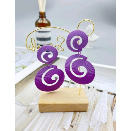 boucles d'oreilles spirales violet-bijoux fantaisie femme pas cher-bijoux ethnique coloré