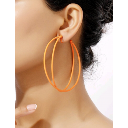 boucles d'oreilles créoles CLIPS sans piercing orange, rose-bijoux fantaisie femme pas cher-Dévoilez-vous Plérin (22)