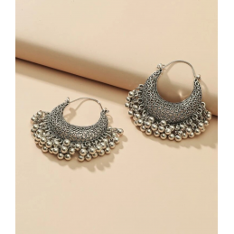 Boucles d'oreilles 'JUMKA' perlées vintage 5,4 cm-boucles d'oreilles ethniques-bijoux fantaisie pas cher.