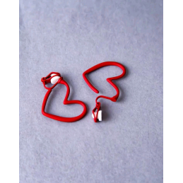 CLIPS d'Oreilles Femme rouges 'J'EN PINCE POUR TOI'  - 1 - bijoux fantaisie femme Plérin pas cher –  clips d'oreilles cœur