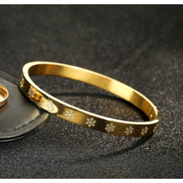 Bracelet femme en acier inoxydable plaqué or 18k – imitation bracelet love de cartier – bijoux fantaisie Plérin - 5