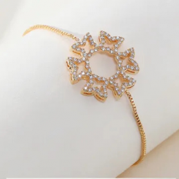 Bracelet femme luxe en acier inoxydable doré ' EN TEMPS DE FÊTES – bracelet femme pas cher – bijoux fantaisie Plérin - 1