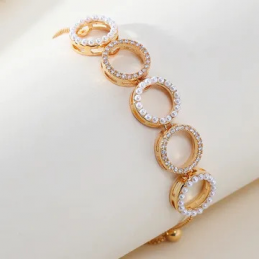 Bracelet femme luxe en acier inoxydable doré ' FESTI-FESTONS – bracelet femme pas cher – bijoux fantaisie Plérin - 1