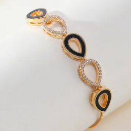 Bracelet femme luxe en acier inoxydable doré ' Enchanteresse' – bracelet femme pas cher – bijoux fantaisie Plérin - 1